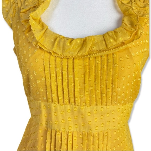 MOULINETTE SOEURS Anthropologie Yellow Polka Dot Dress - Picture 2 of 6